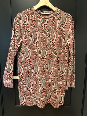 Zara Red, Black, White Swirl Mini Dress